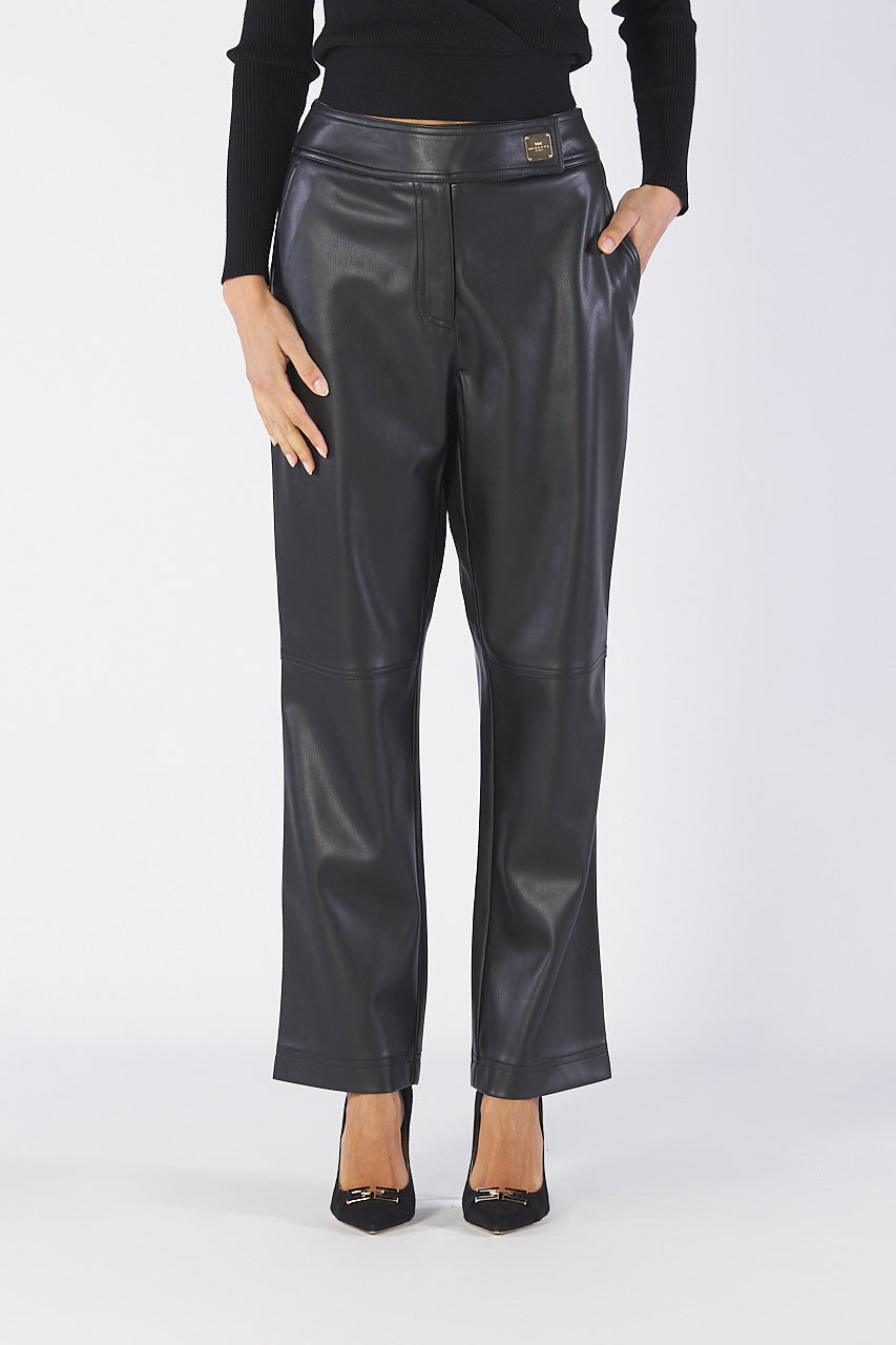 ELMONT heavy faux leather chino trousers