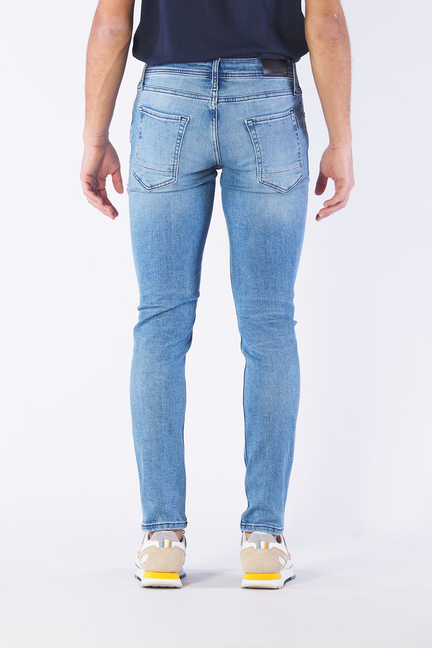 Jeans kurt comfort tapered fit in deep royal blue stretch MMDT00282-FA750488