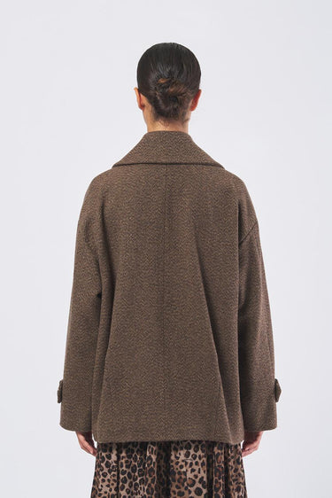 Giaccone FANTINO 252308603 donegal bottonato misto lana/seta FANTINO 252308603 003 MARRONE MARELLA