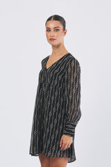 Abito LIVORNO 2521226083 creponne di poliestere stampato LIVORNO 2521226083 002 CATENA FONDO PENNY BLACK