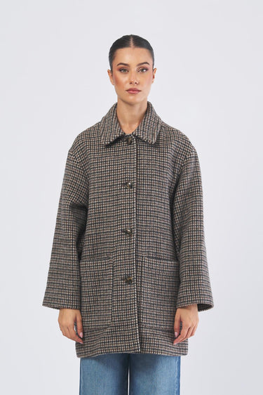 Giaccone ZINNIA 252508603 doppio tinto filo fantasia garzato ZINNIA 252508603 001 TESTA DI MORO EMME MARELLA 