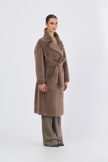 Cappotto PE0245520286 ecopelliccia leggera sfoderata PE0245520286 063 TORTORA SCURO SEVENTY 