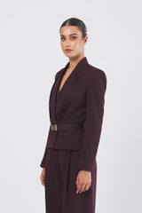 Blazer GI17656E2 con cintura GI17656E2 EA4 MERLOT ELISABETTA FRANCHI