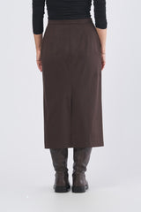 Gonna DRITTO 252577601 jersey suede di poliestere stretch DRITTO 252577601 005 TESTA DI MORO EMME MARELLA 