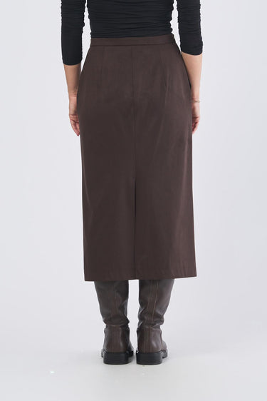 Gonna DRITTO 252577601 jersey suede di poliestere stretch DRITTO 252577601 005 TESTA DI MORO EMME MARELLA 