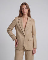 Blazer gessato con paillettes PBPMELODIA 2611041082 002 FONDO SALVIA PENNY BLACK 