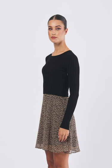 Abito ELETTA 252122613 creponne di poliestere stampato ELETTA 252122613 001 MACULA FONDO PENNY BLACK