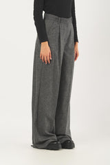 Pantalone ODILIA 252513610 flanella leggera misto lana ODILIA 252513610 006 BIANCO/NERO EMME MARELLA 