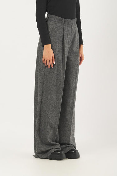 Pantalone ODILIA 252513610 flanella leggera misto lana ODILIA 252513610 006 BIANCO/NERO EMME MARELLA 