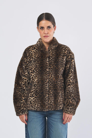 Capospalla EVA 252245601 jersey effetto pelliccia EVA 252245601 001 BROWN PENNY BLACK