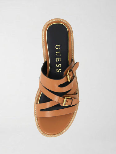 Ciabatte da Donna  in Pelle Marrone FLJGRY LEA03 BROWN GUESS 