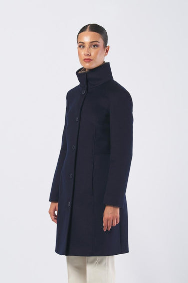 Cappotto LIZ 2521016013 drap lana LIZ 2521016013 007 BLU PENNY BLACK