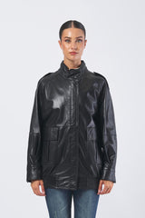 Giacca BESSICA 252344605 nappa shiny BESSICA 252344605 003 NERO MARELLA 