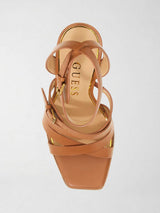 Sandali Donna Radela con Tacco in Pelle Marrone FLJRAD LEA03 BROWN GUESS 