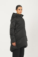 Piumino ICE lungo c/cappuccio ICE 0700 NERO NENETTE