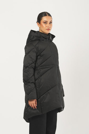 Piumino ICE lungo c/cappuccio ICE 0700 NERO NENETTE