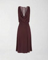 Abito in Georgette Elisabetta Franchi Slim Fit AB88461E2 644 CACAO ELISABETTA FRANCHI 