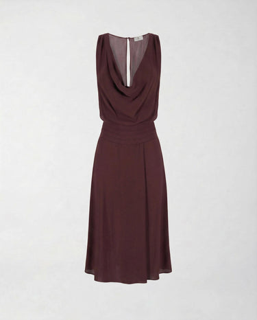 Abito in Georgette Elisabetta Franchi Slim Fit AB88461E2 644 CACAO ELISABETTA FRANCHI 