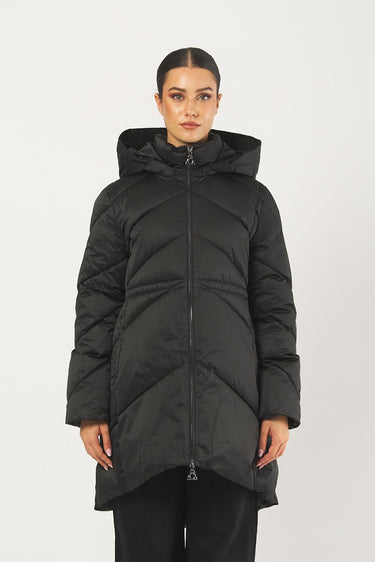 Piumino ICE lungo c/cappuccio ICE 0700 NERO NENETTE