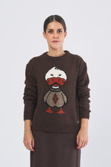 Maglia D81057 intarsio D81057 MORO ECO