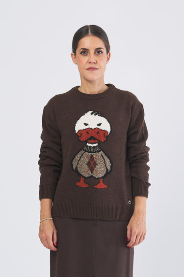 Maglia D81057 intarsio D81057 MORO ECO