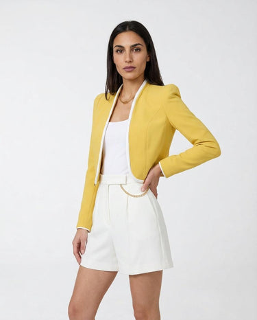 Giacca Elisabetta Franchi in Crêpe Leggero Regular Fit GI21461E2 FA5 SUN/AVORIO ELISABETTA FRANCHI 