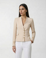 Abito Tubino Rinascimento con Rever Asimmetrico CFC0128110003 B135 TORTORA BEIGE RINASCIMENTO 