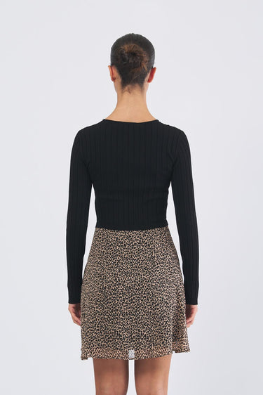 Abito ELETTA 252122613 creponne di poliestere stampato ELETTA 252122613 001 MACULA FONDO PENNY BLACK 