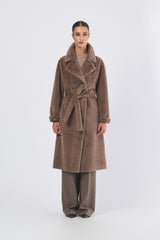 Cappotto PE0245520286 ecopelliccia leggera sfoderata PE0245520286 063 TORTORA SCURO SEVENTY 