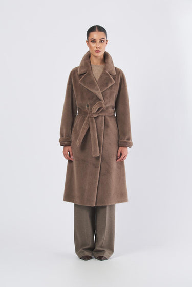 Cappotto PE0245520286 ecopelliccia leggera sfoderata PE0245520286 063 TORTORA SCURO SEVENTY 