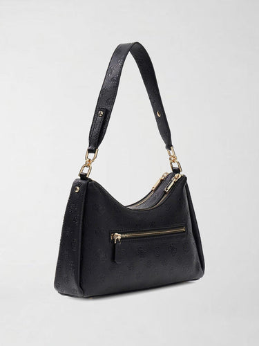 Borsa a Spalla Anise Double Zip in Ecopelle Nero HWPD99 16180 BLACK LOGO GUESS 