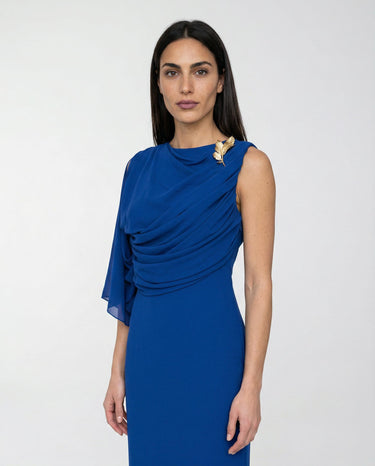 Abito Rinascimento Monospalla con Drappeggio CFC0128101003 B611 BLU BRILLANTE RINASCIMENTO 