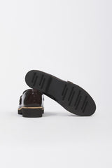 Mocassino GW181 forma 5719 suola sibilla GW181 MORO/CUOIO NINNI D. 
