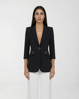 Giacca Elisabetta Franchi in Doppio Crêpe Stretch Slim GI21561E2 110 NERO ELISABETTA FRANCHI 