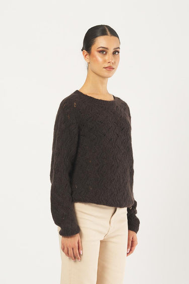 Maglia D80773 traforata D80773 MORO ECO