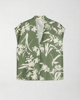 Blusa in Twill di Seta PBPAEROVIA 2611111123 002 FLOREALE VERDE PENNY BLACK 