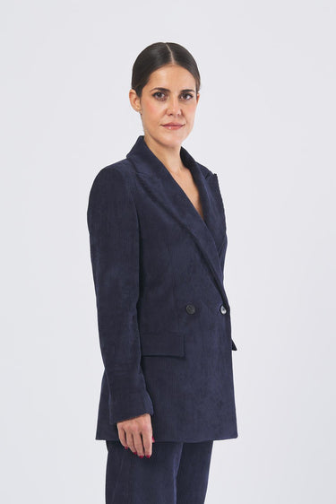 Blazer TOPAZIO 2525046102 velluto a coste stretch TOPAZIO 2525046102 008 BLU EMME MARELLA 