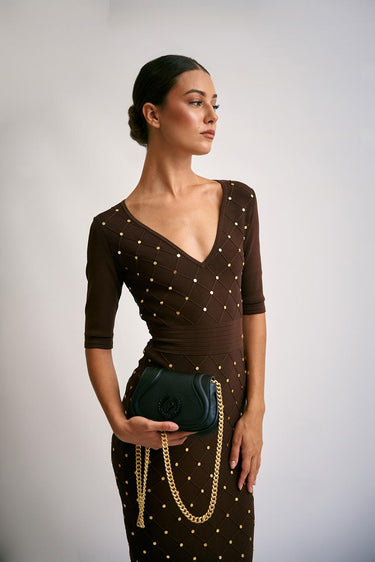 Abito di maglia AM26S57E2 AM26S57E2 EA3 COFFEE ELISABETTA FRANCHI
