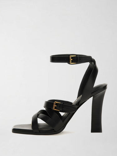 Sandali Donna Radela con Tacco in Pelle Nero FLJRAD LEA03 BLACK GUESS 