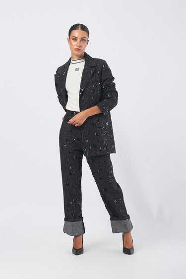 Pantalone CFC0125246003 palazzo CFC0125246003 B001 NERO RINASCIMENTO