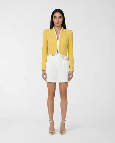 Giacca Elisabetta Franchi in Crêpe Leggero Regular Fit GI21461E2 FA5 SUN/AVORIO ELISABETTA FRANCHI 