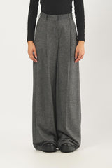 Pantalone ODILIA 252513610 flanella leggera misto lana ODILIA 252513610 006 BIANCO/NERO EMME MARELLA 