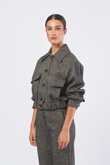 Giacca NILLA 252304605 diagonale misto lana effetto tweed NILLA 252304605 001 MARRONE/BEIGE MARELLA