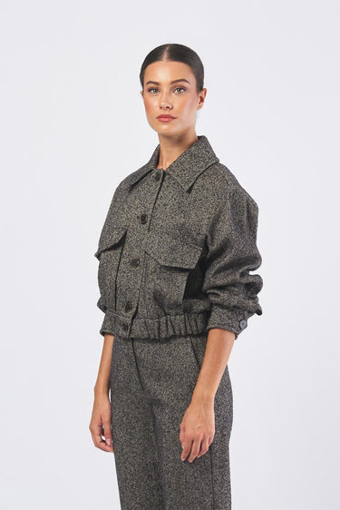 Giacca NILLA 252304605 diagonale misto lana effetto tweed NILLA 252304605 001 MARRONE/BEIGE MARELLA