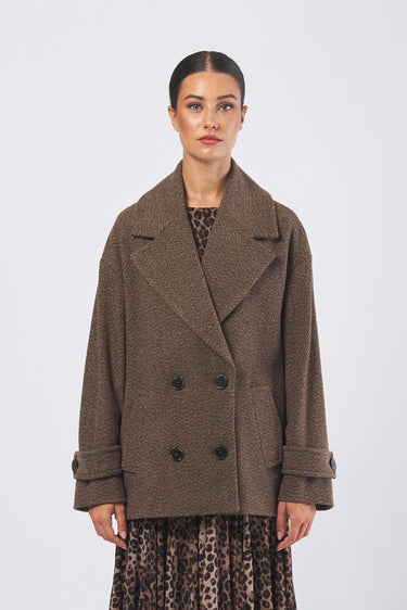 Giaccone FANTINO 252308603 donegal bottonato misto lana/seta FANTINO 252308603 003 MARRONE MARELLA