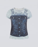 T-shirt Cropped Regular Fit W6RI04 KCCG0 FBCJ SOFT LIGHT BLU GUESS 