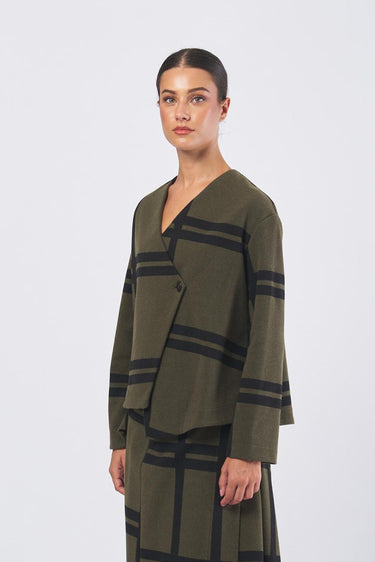 Giacca C121BM asimmetrica C121BM MAXICHECK BRUSH NEIRAMI