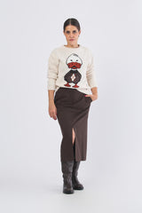 Maglia D81057 intarsio D81057 BURRO ECO