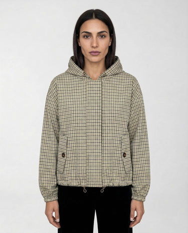 Giubbino Emme Marella Zamia Ampio con Cappuccio EMMZAMIA 261512101 004 CHECK BURRO/NERO/CAMMELLO EMME MARELLA 