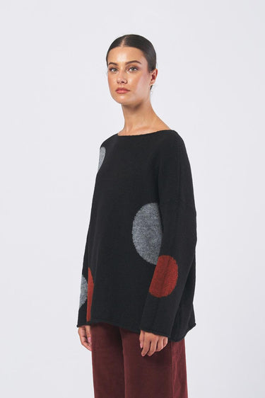 Maglia K113TP scollo barca K113TP NERO/GRIGIO/COGNAC NEIRAMI